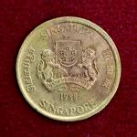 Singapore 5 Cents Ribbon Downwards 1988 Coin