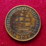 South Africa 1 Penny - George VI SUID AFRIKA - SOUTH AFRICA 1937 Coin