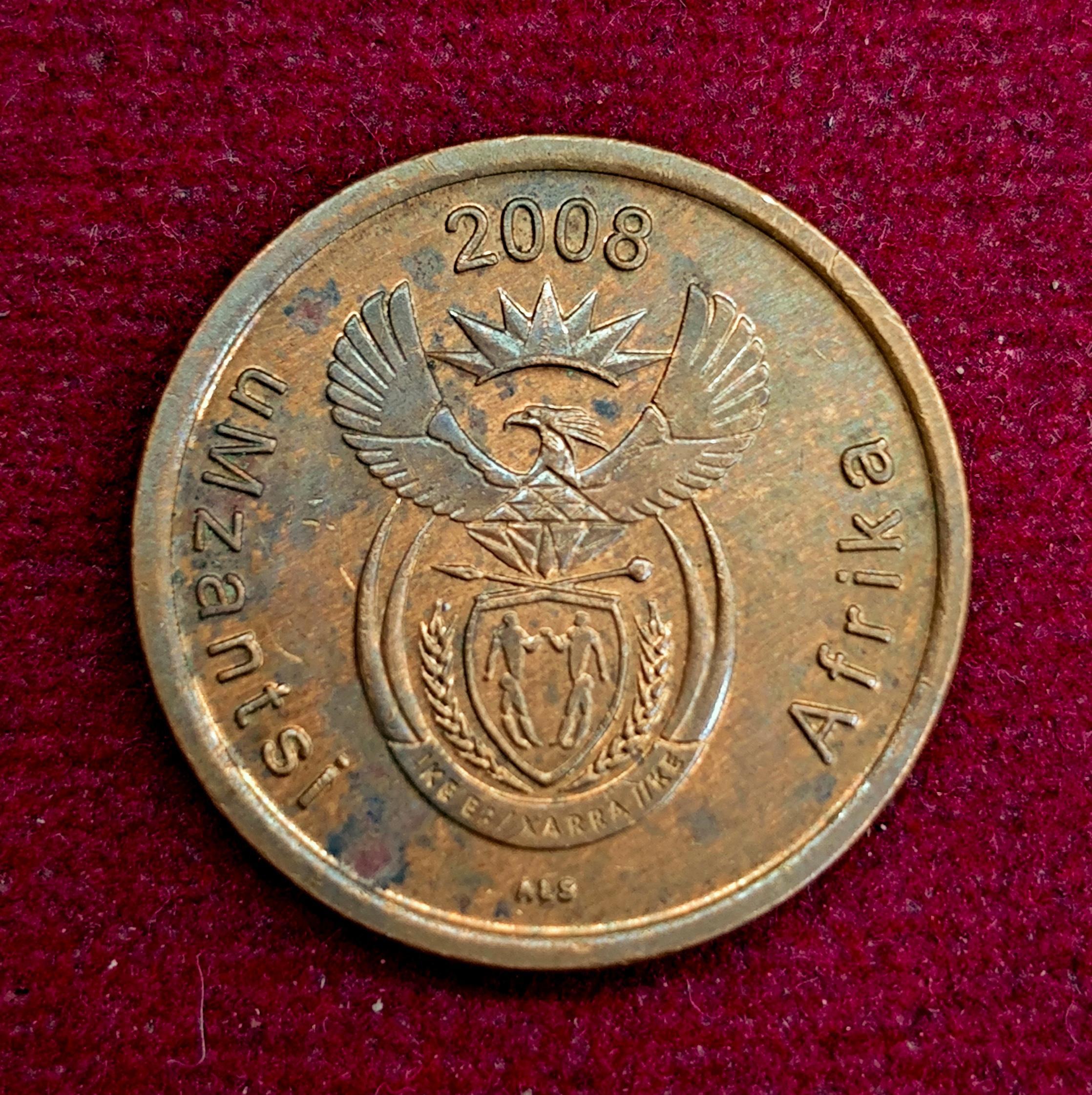 South Africa 5 Cents AFRIKA-DZONGA 2008 Coin