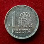 Spain 1 Peseta Juan Carlos I 1987 Coin