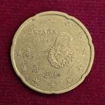 Spain 20 Euro Cent Spanish writer Miguel 2014 Coin