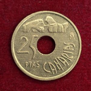 Spain 25 Pesetas Canary Islands 1994 Coin