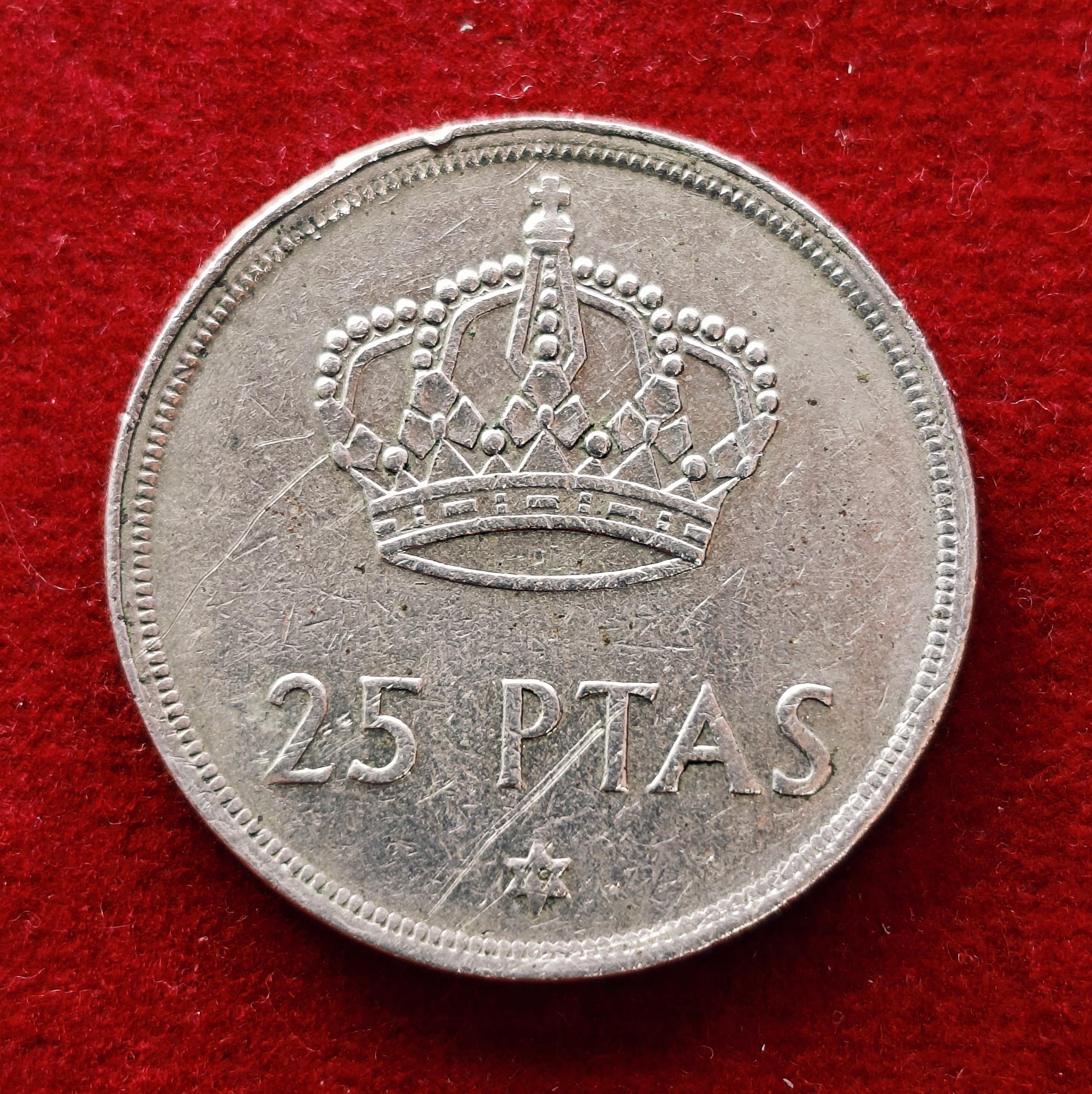 Spain 25 Pesetas Juan Carlos I 1975 Coin