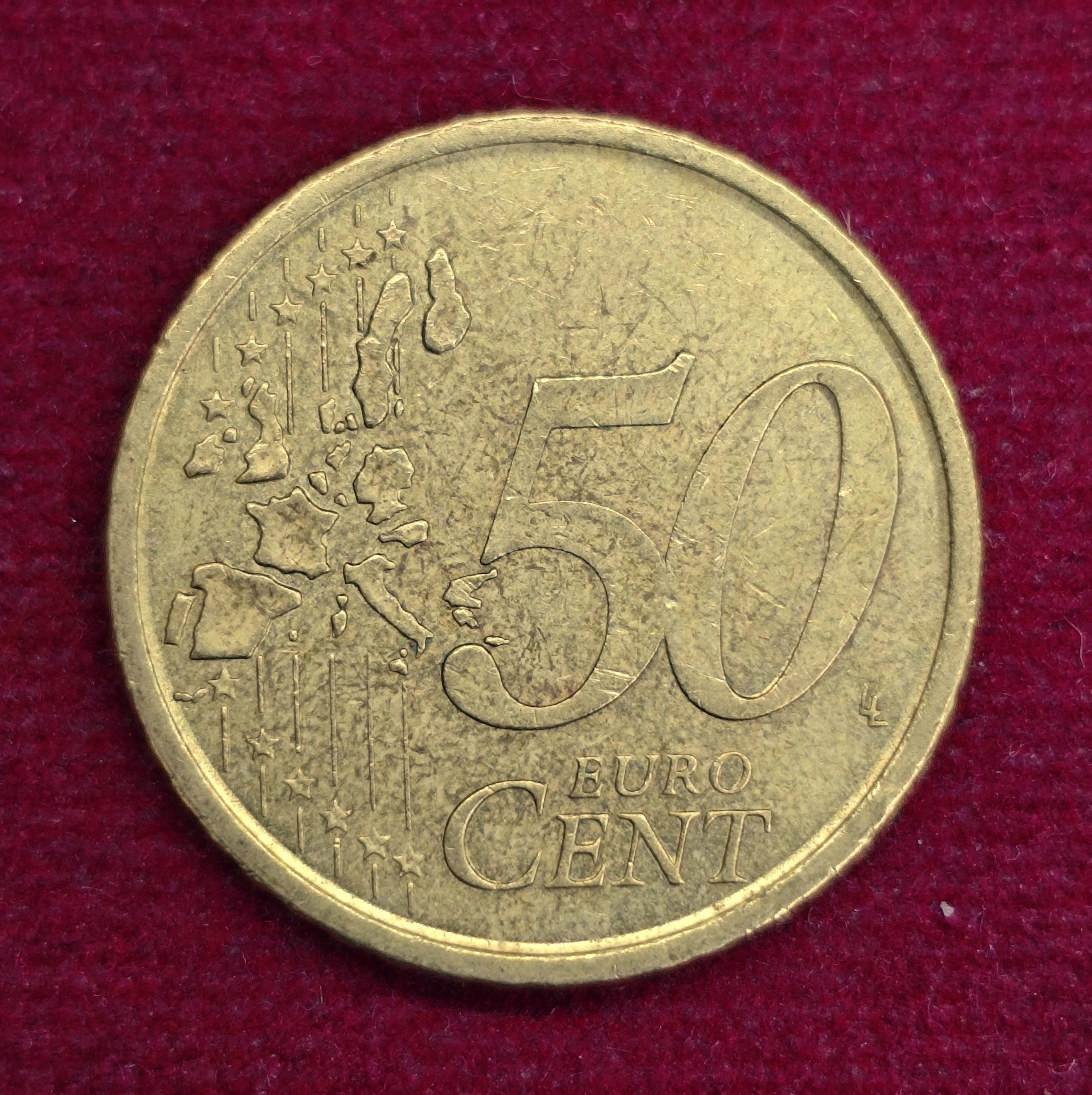 Spain 50 Euro Cent 1st map 2001 Coin