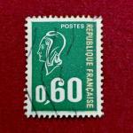 Stamp :- France 0,60 – Marianne de Bequet Definitive (Green) Used