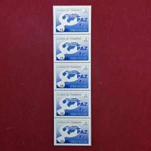 Stamp : - Honduras L.15.00 – Peace and Democracy 2009 Vertical Strip of 5 Stamps