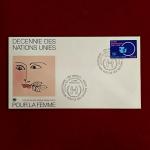 Stamp :- United Nations 1980 “Decade for Women” First Day Cover – Geneva Issue – Featuring 0.40 Fr Stamp (Equality Emblem Design)