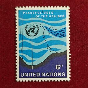 Stamp :- United Nations 6¢ “Peaceful Uses of the Sea-Bed” Stamp