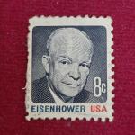 Stamp :- USA 6¢ – Blue Portrait Definitive Stamps (Eisenhower Issue)