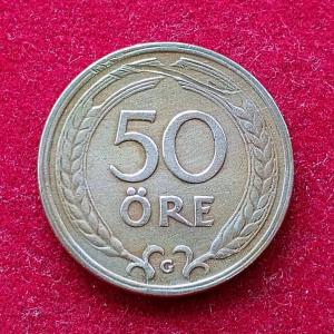 Sweden 50 Ore Gustaf V 1940 Coin
