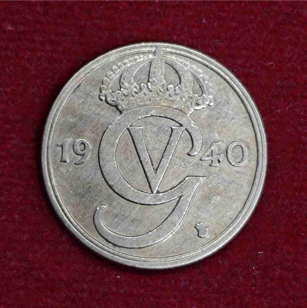 Sweden 50 Ore Gustaf V 1940 Coin