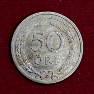 Sweden 50 Ore Gustaf V 1940 Coin