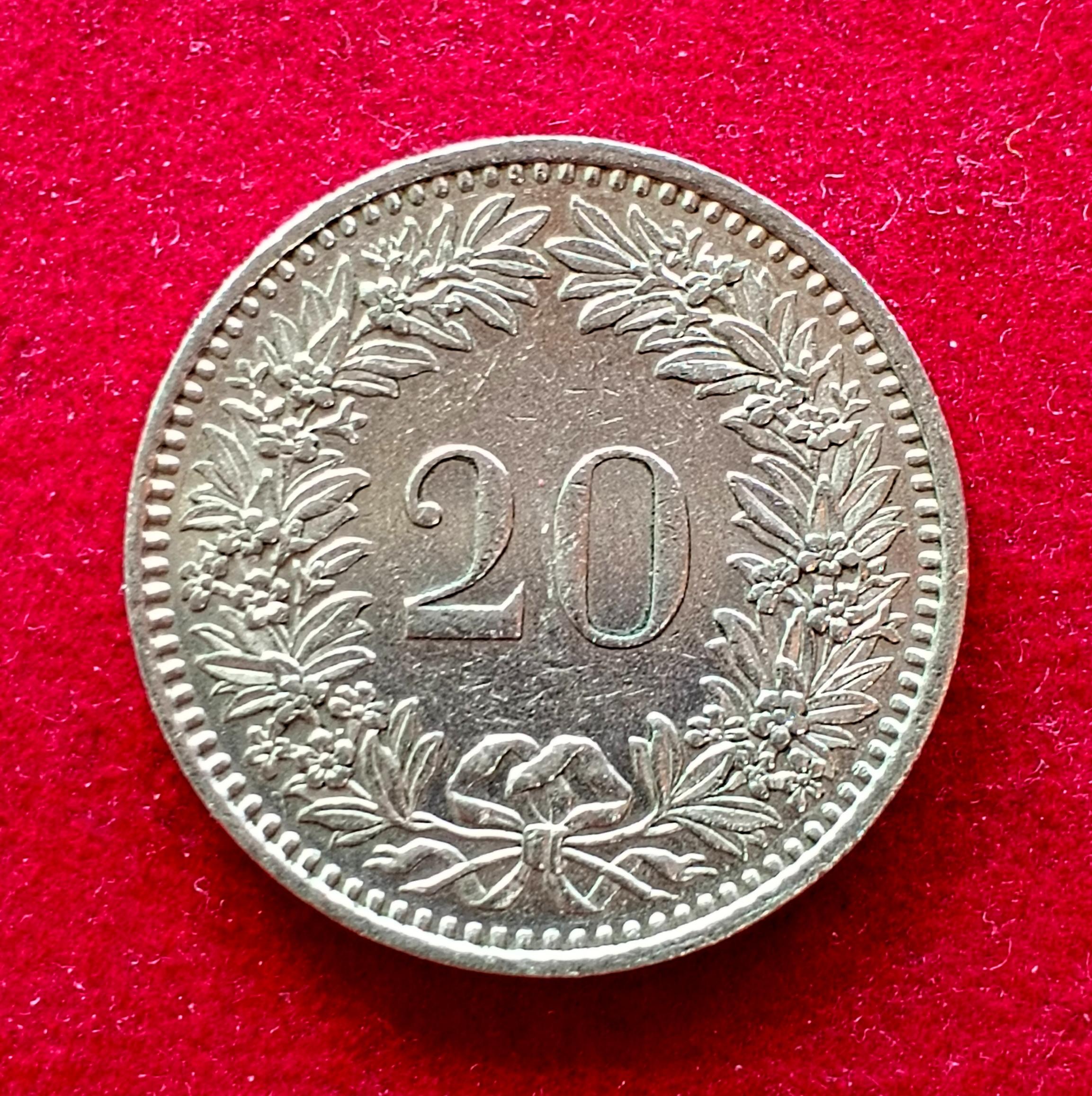 Switzerland 20 Rappen Libertas 1982 Coin