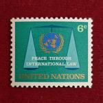 Stamp :- United Nations 6¢ “Peace Through International Law” Stamp