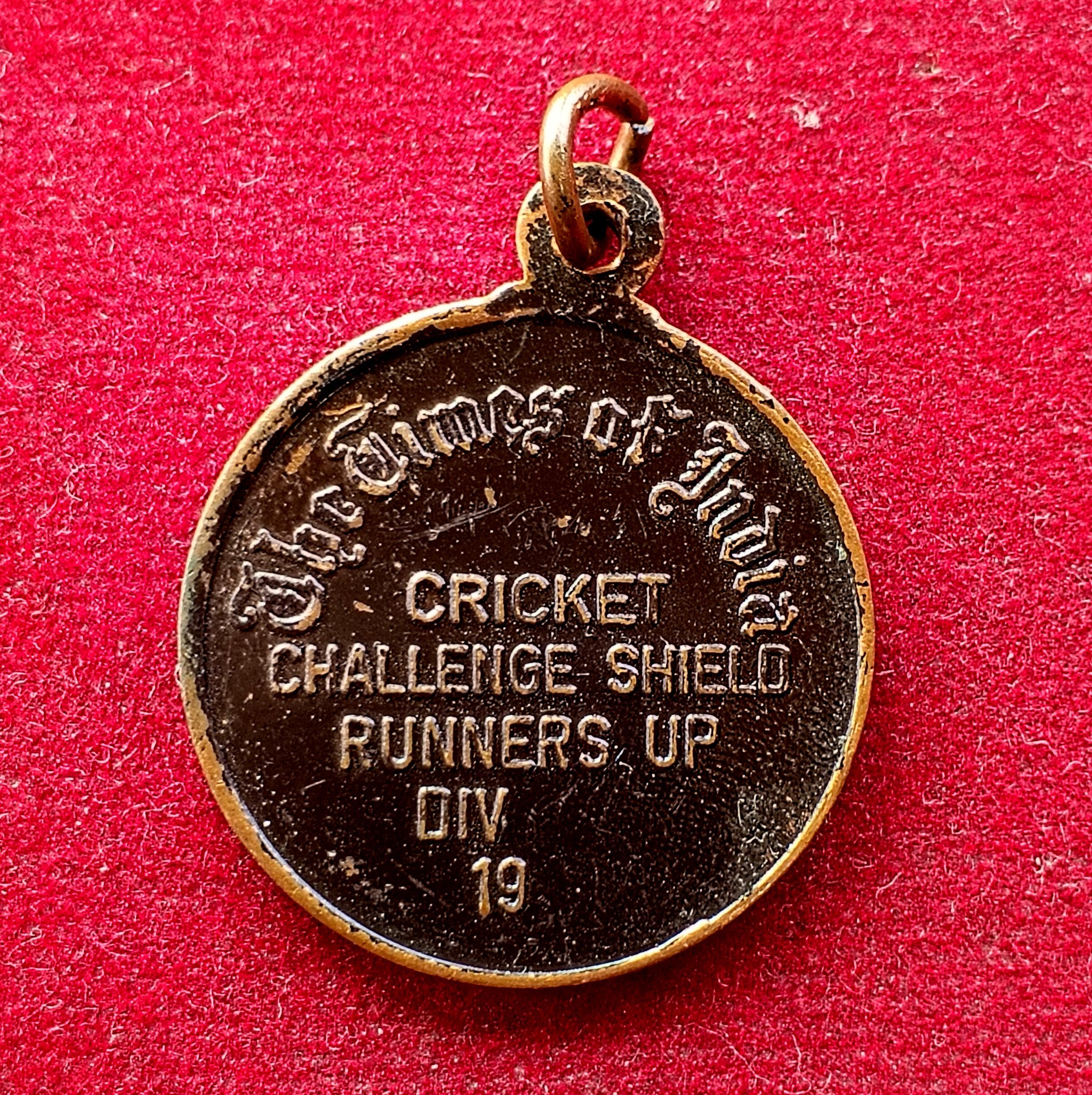 The Times of India – Cricket Challenge Shield Runner Up DIV – A 1993 Medal