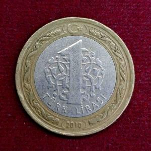 Turkey 1 Lira 2010 Coin