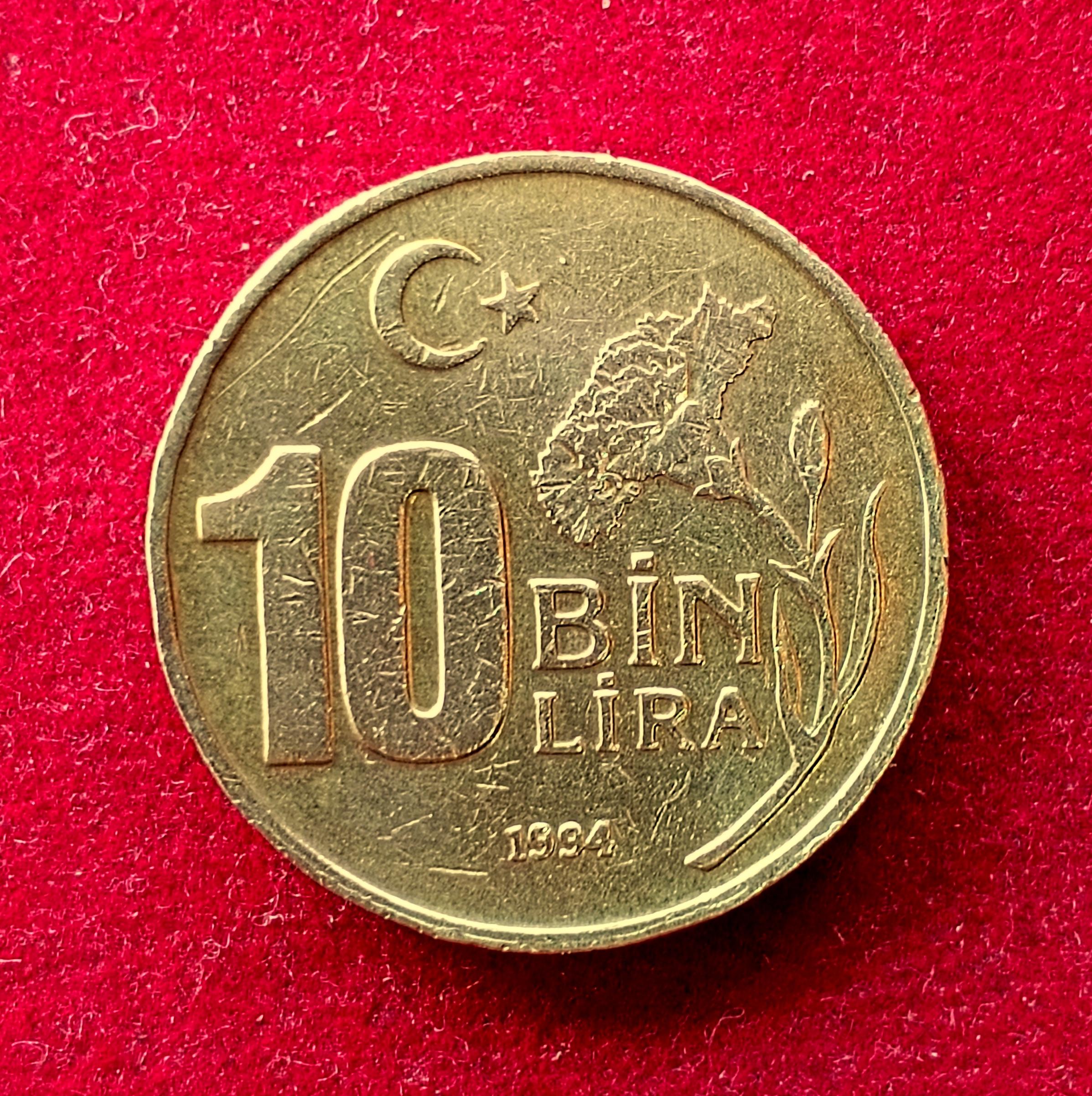 Turkey 10 000 Lira 1994 Coin