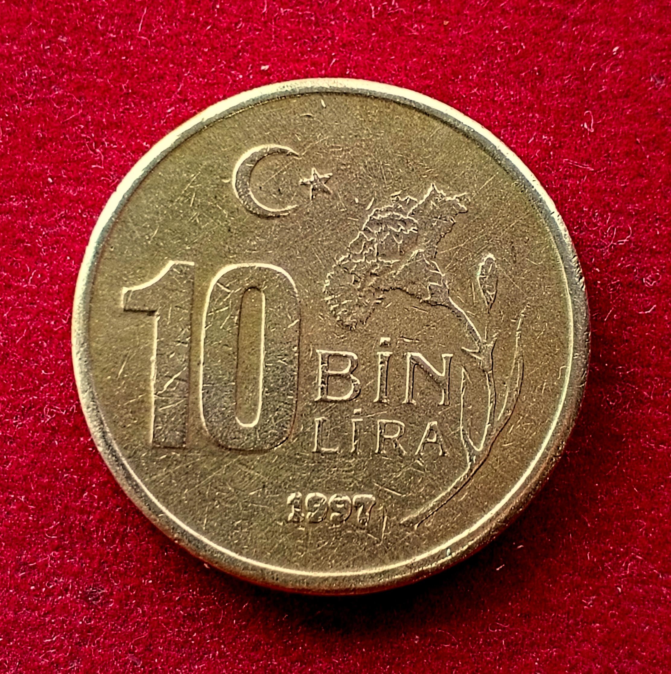 Turkey 10 000 Lira 1997 Coin