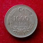 Turkey 1000 Lira 1990 Coin