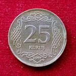 Turkey 25 Kurus 2009 Coin