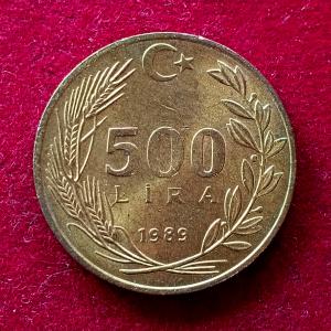 Turkey 500 Lira 1989 Coin