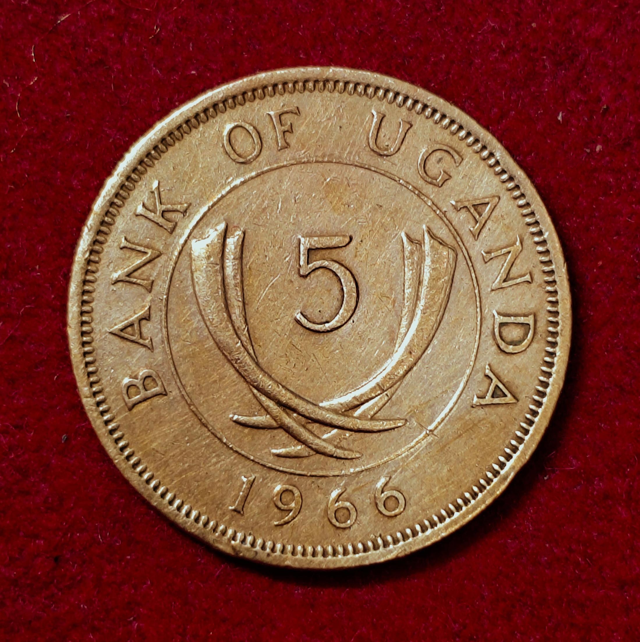 Uganda 5 Cents 1966 Coin