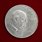 United Kingdom (UK) 1 Crown Elizabeth II Churchill 1965 Commemorative Coin