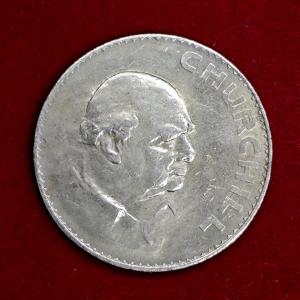 United Kingdom (UK) 1 Crown Elizabeth II Churchill 1965 Commemorative Coin