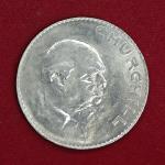 United Kingdom (UK) 1 Crown Elizabeth II Churchill 1965 Commemorative Coin