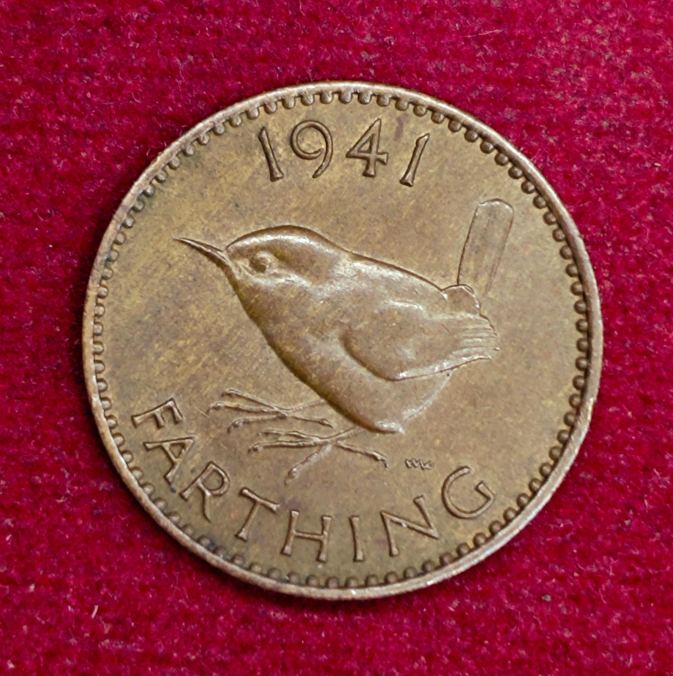 United Kingdom (UK) 1 Farthing George VI 1941 Coin