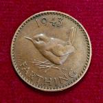 United Kingdom (UK) 1 Farthing George VI 1943 Coin