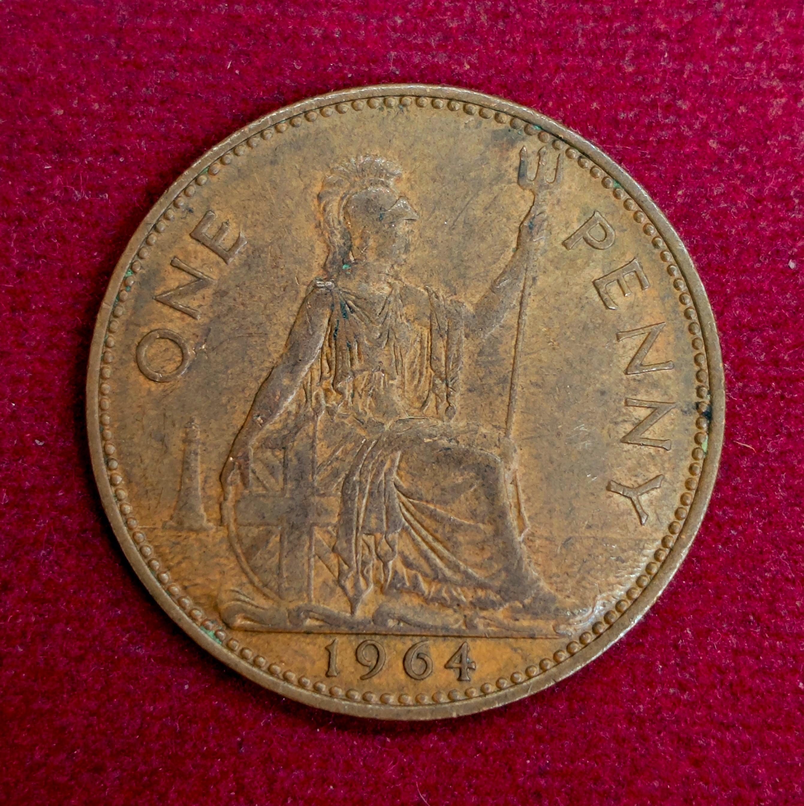 United Kingdom (UK) 1 Penny Elizabeth II 1964 Coin