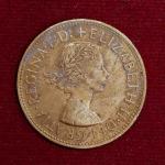 United Kingdom (UK) 1 Penny Elizabeth II 1965 Coin