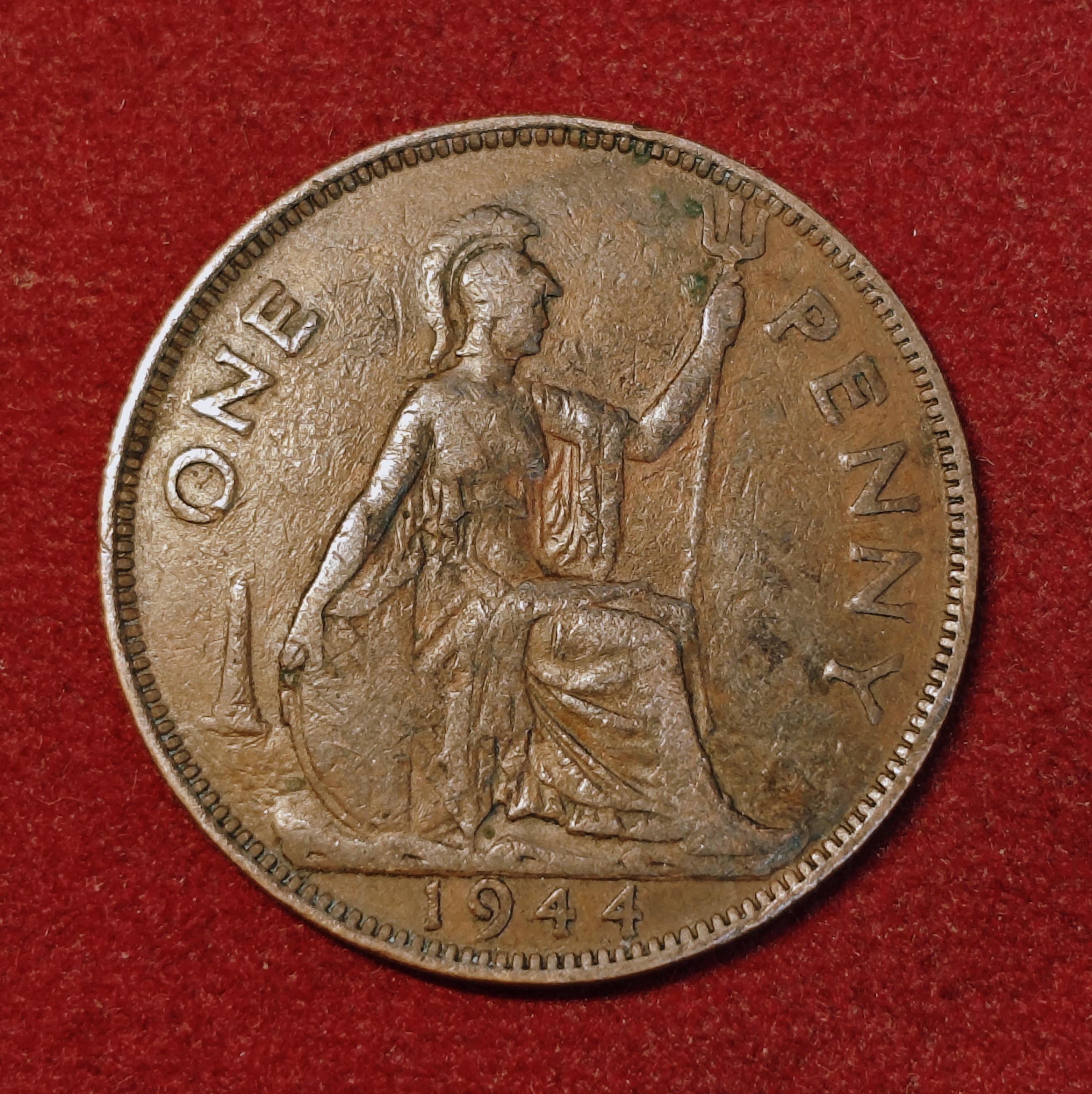 United Kingdom (UK) 1 Penny George VI 1944 Coin