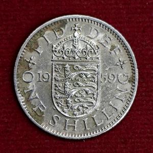 United Kingdom (UK) 1 Shilling - Elizabeth II 1959 Coin