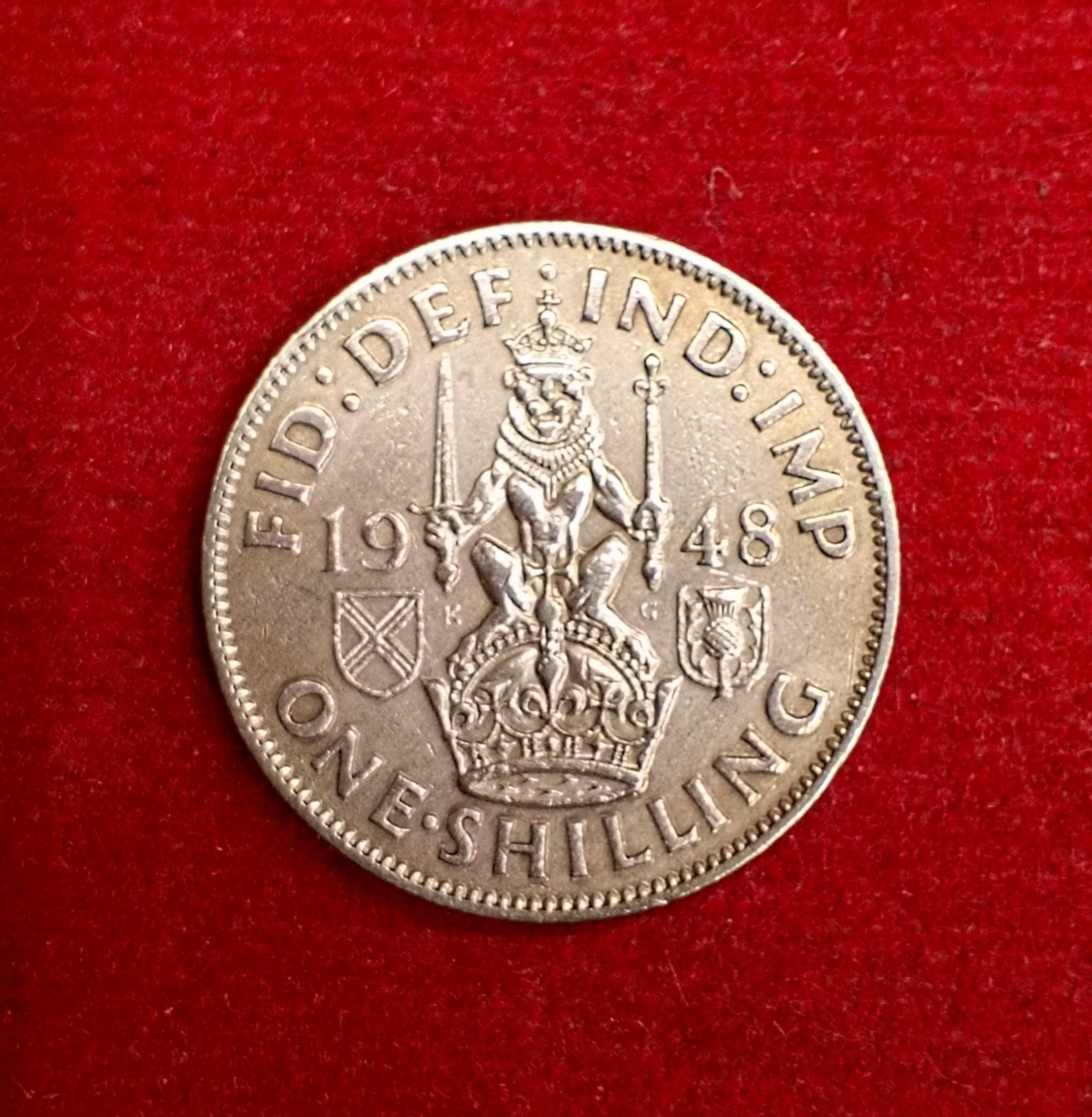 United Kingdom (UK) 1 Shilling George VI  Scottish crest 1948 Coin