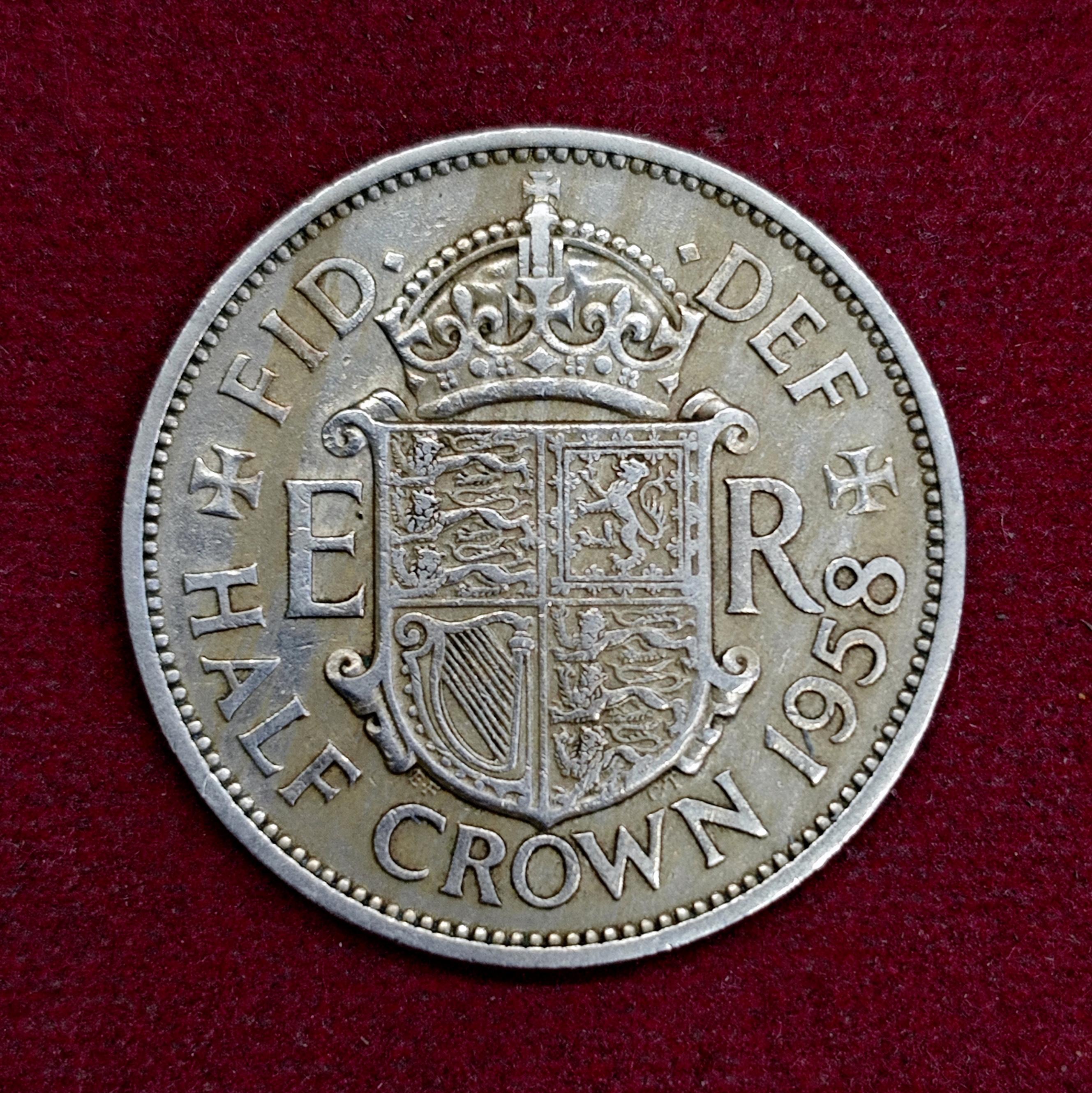 United Kingdom (UK) 1/2 Crown - Elizabeth II 1958 Coin