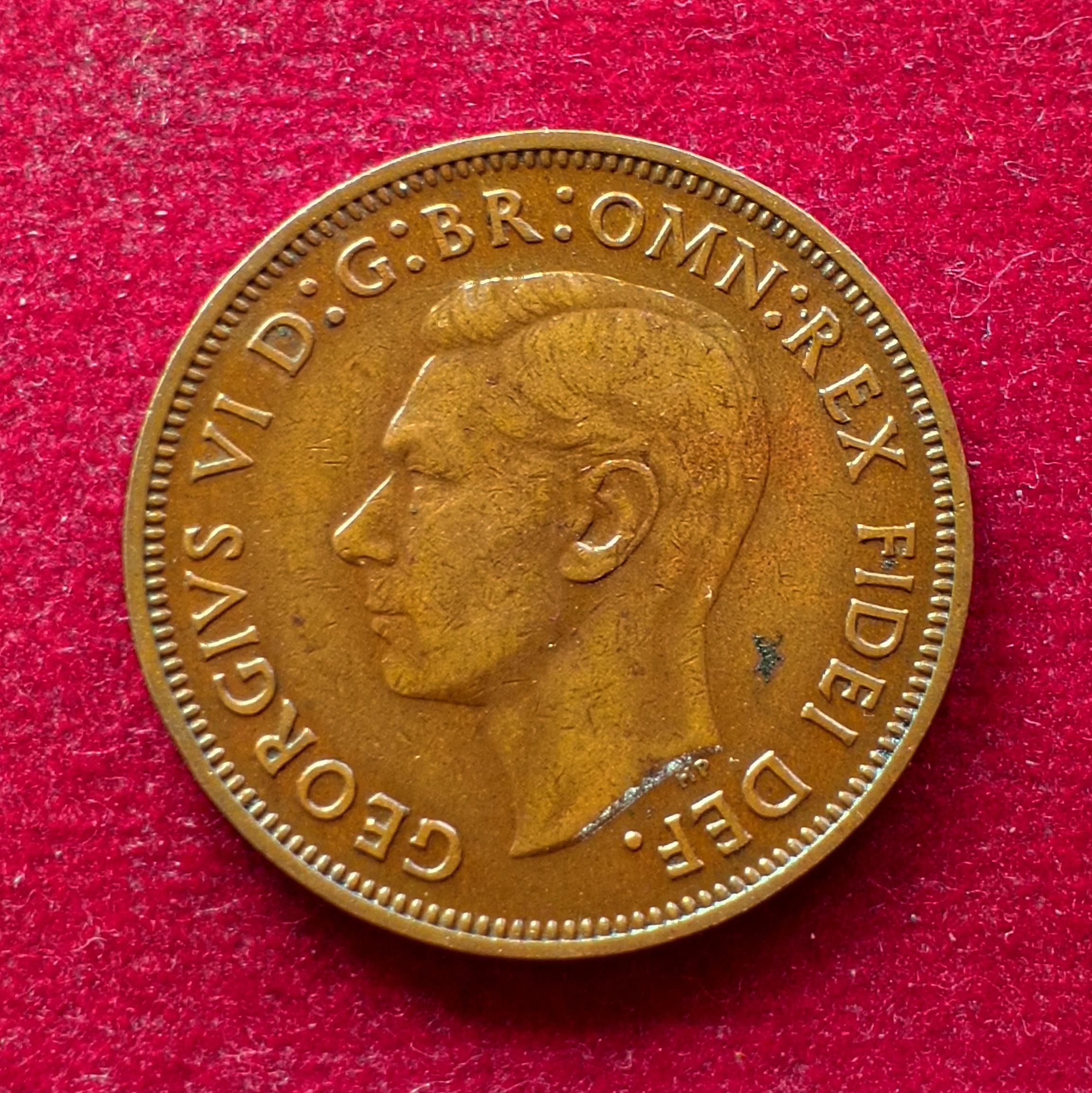 United Kingdom (UK) 1/2 Penny George VI 1950 Coin
