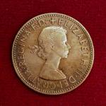 United Kingdom (UK) 1/2 Penny Elizabeth II 1957 Coin