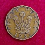 United Kingdom (UK) 3 Pence George VI 1937 Coin