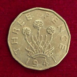 United Kingdom (UK) 3 Pence George VI 1941 Coin