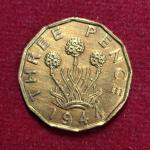 United Kingdom (UK) 3 Pence George VI 1944 Coin