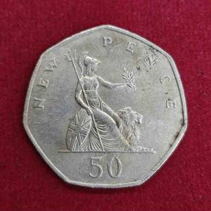 United Kingdom (UK) 50 Pence Elizabeth II 1969 Coin