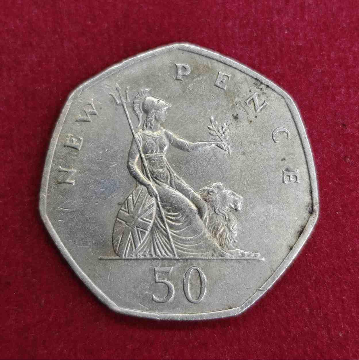 United Kingdom (UK) 50 Pence Elizabeth II 1969 Coin
