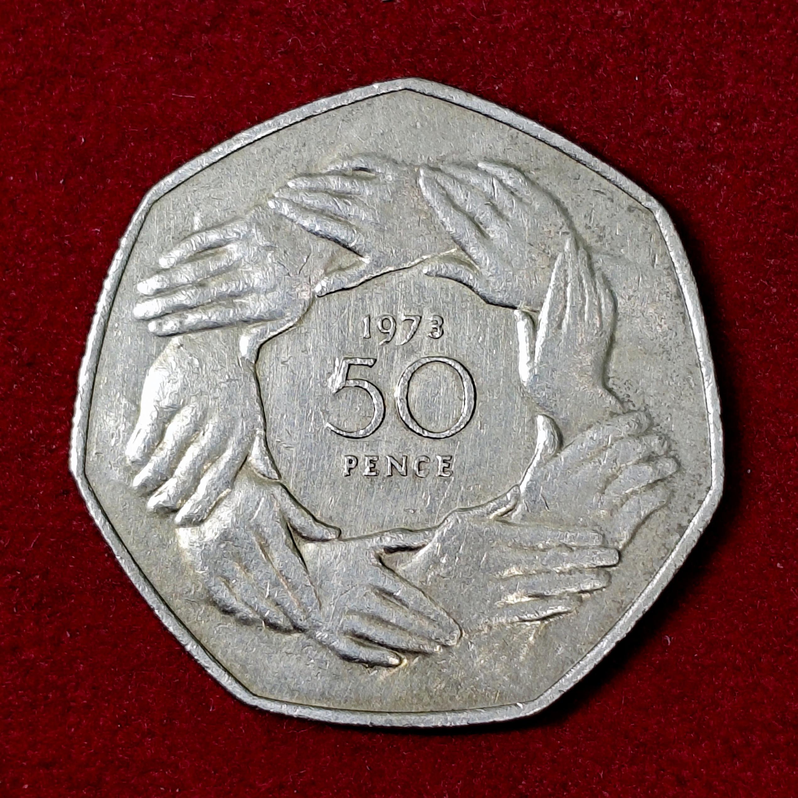 United Kingdom (UK) 50 Pence Elizabeth II 1973 Coin