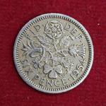 United Kingdom (UK) 6 Pence Elizabeth II 1954 Coin