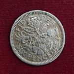 United Kingdom (UK) 6 Pence Elizabeth II 1954 Coin