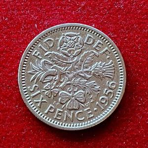 United Kingdom (UK) 6 Pence Elizabeth II 1956 Coin