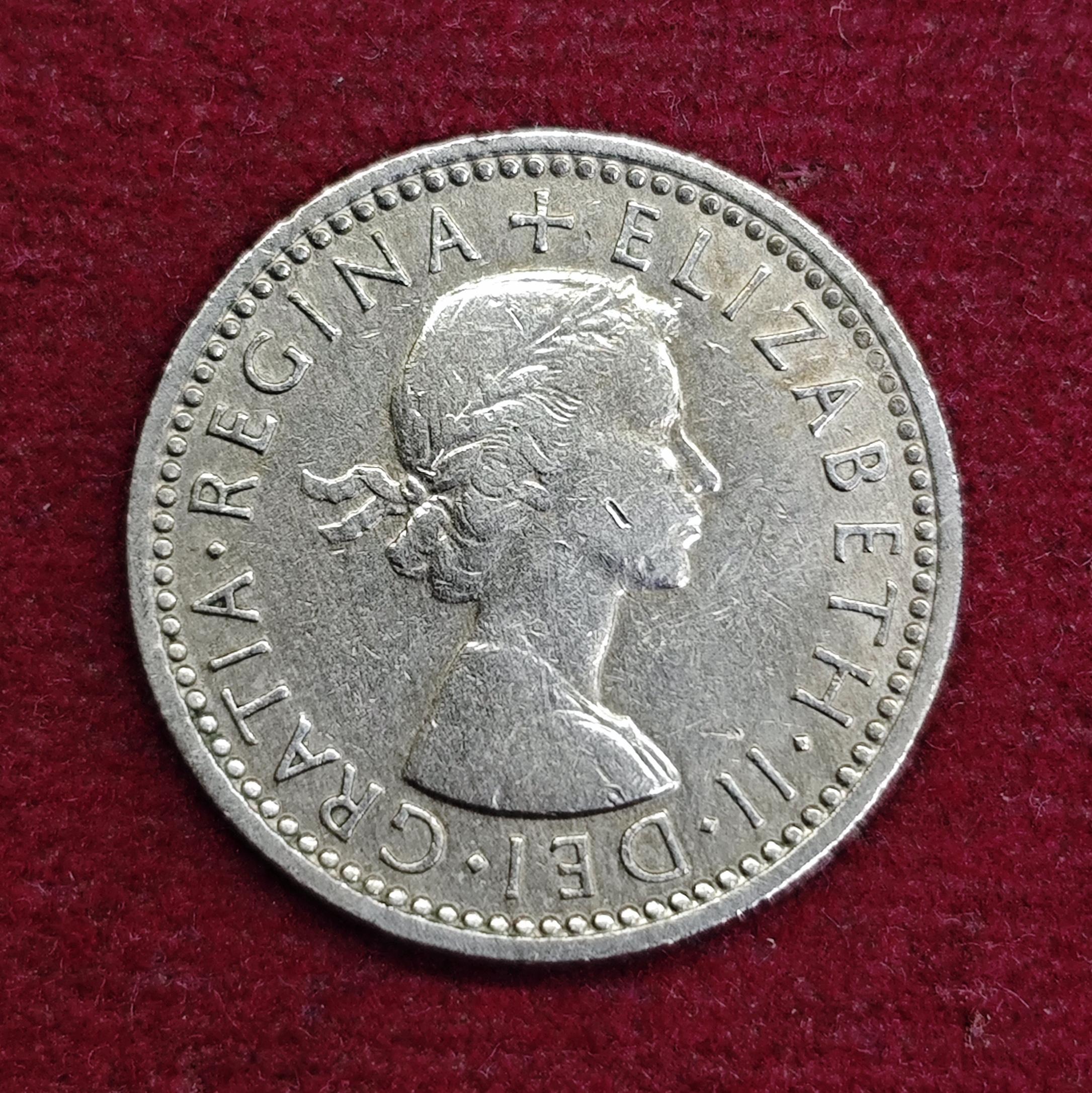 United Kingdom (UK) 6 Pence Elizabeth II 1958 Coin