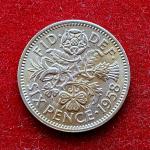 United Kingdom (UK) 6 Pence Elizabeth II 1958 Coin